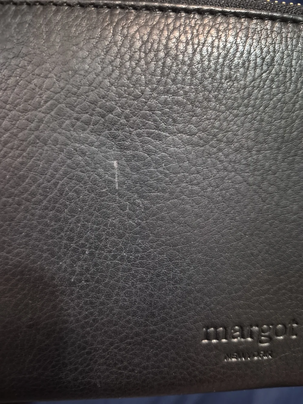 Margot Newyork Genuine Black Leather Zip Wallet